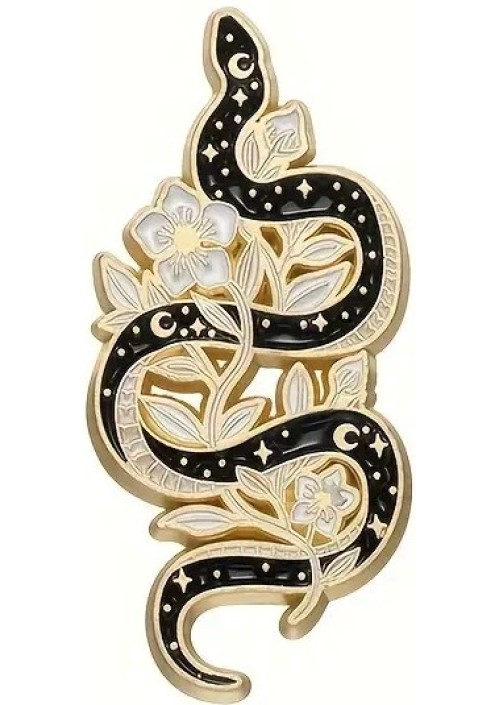 Snake & Flower Enamel Pin