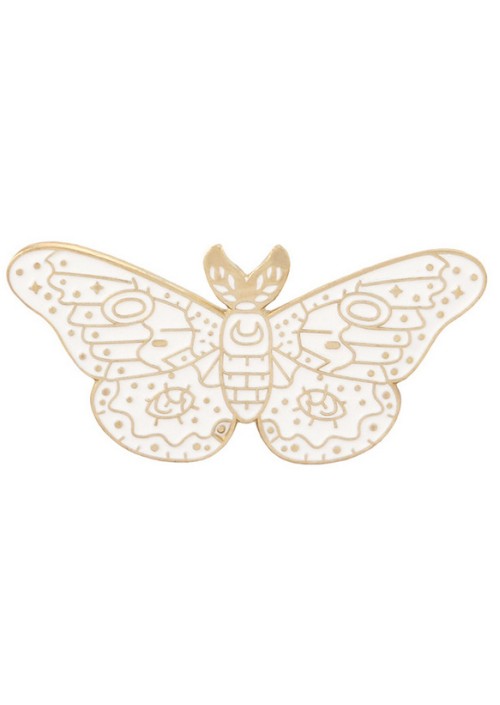 White Butterfly Enamel Pin 