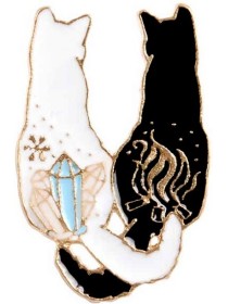 Sitting Cats Enamel Pin