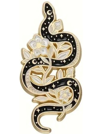 Snake & Flower Enamel Pin
