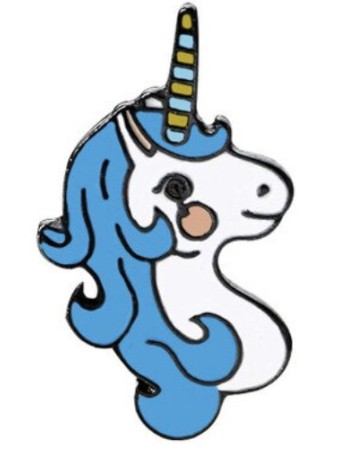 Blue Hair Unicorn Enamel Pin