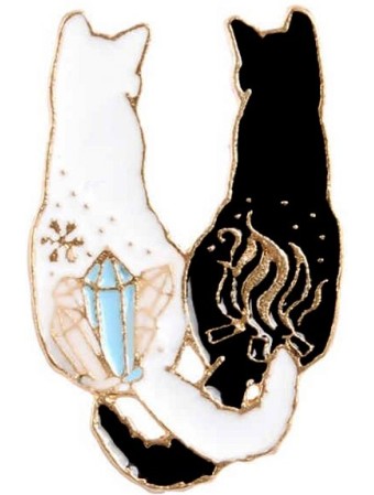 Sitting Cats Enamel Pin